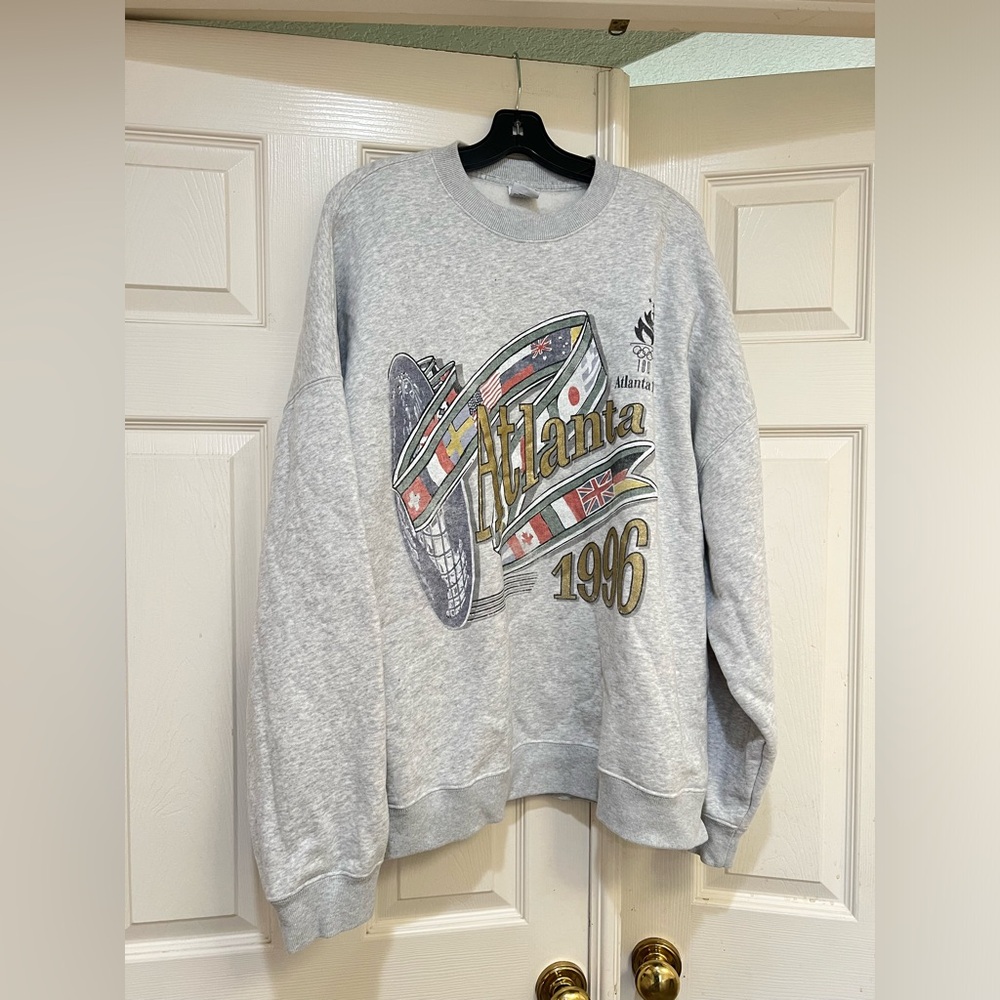 VNTG Atlanta 1996 Olympics Sweatshirt Mens XXLGray Pullover Crewneck Heritage